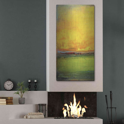 Luxe Metal Art 'Lime Wire I' by Erin Ashley, Metal Wall Art,24x48