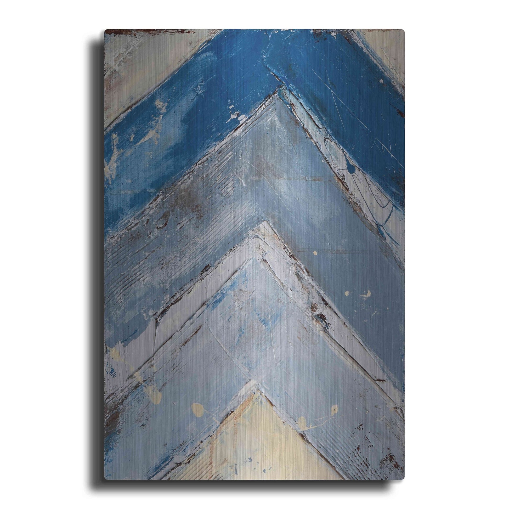 Luxe Metal Art 'Blue Zag I' by Erin Ashley, Metal Wall Art