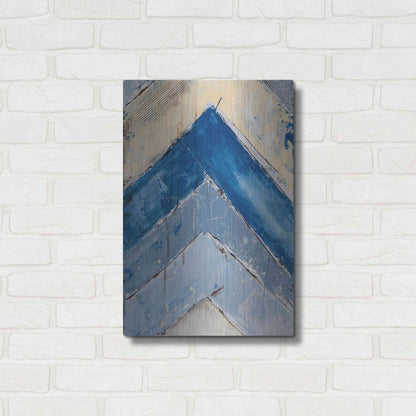 Luxe Metal Art 'Blue Zag II' by Erin Ashley, Metal Wall Art,16x24