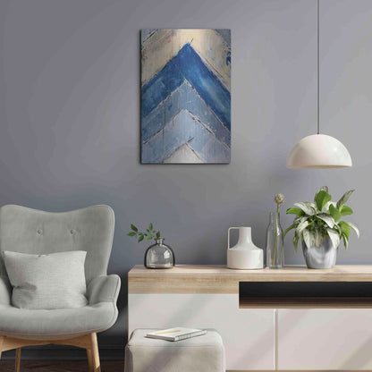 Luxe Metal Art 'Blue Zag II' by Erin Ashley, Metal Wall Art,16x24