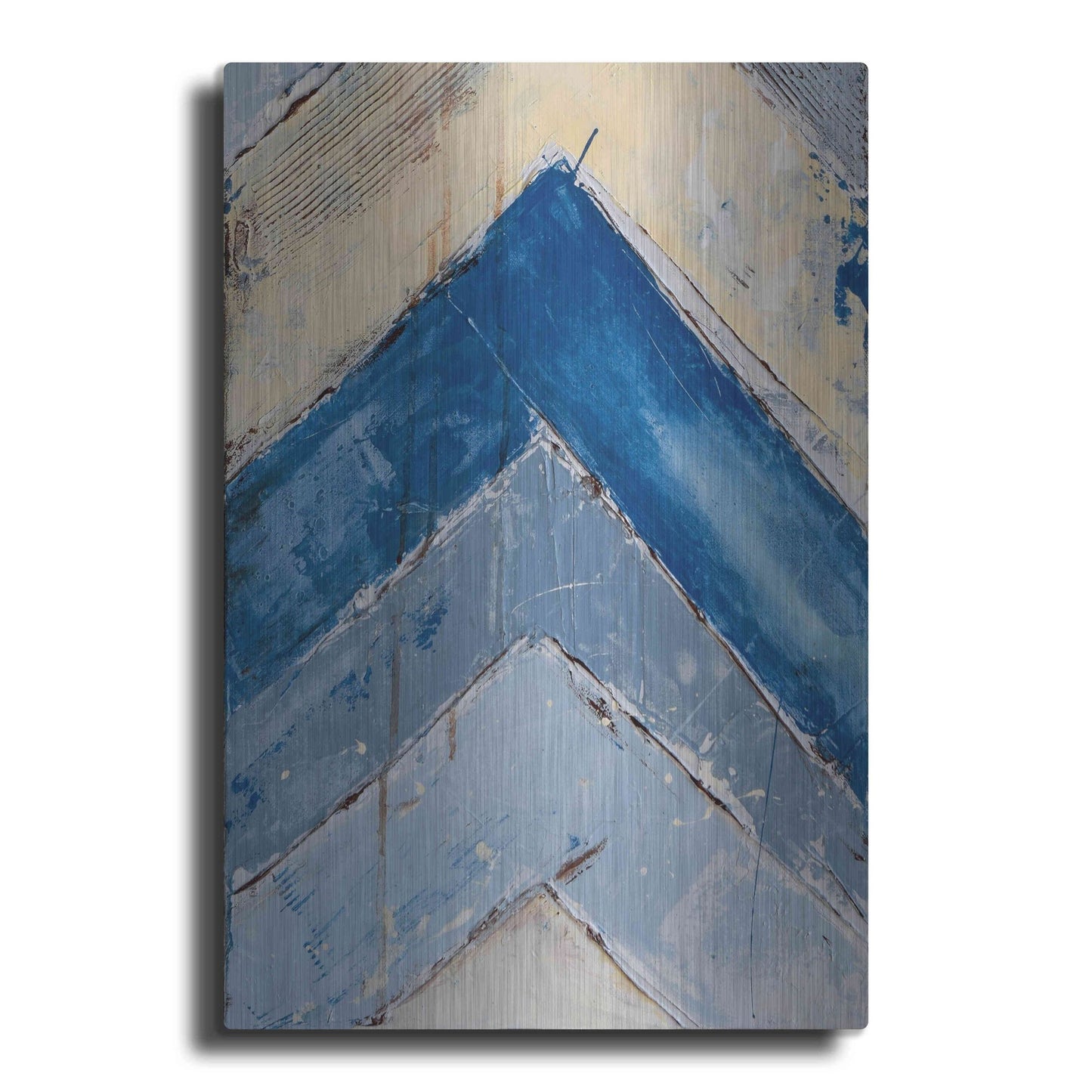 Luxe Metal Art 'Blue Zag II' by Erin Ashley, Metal Wall Art