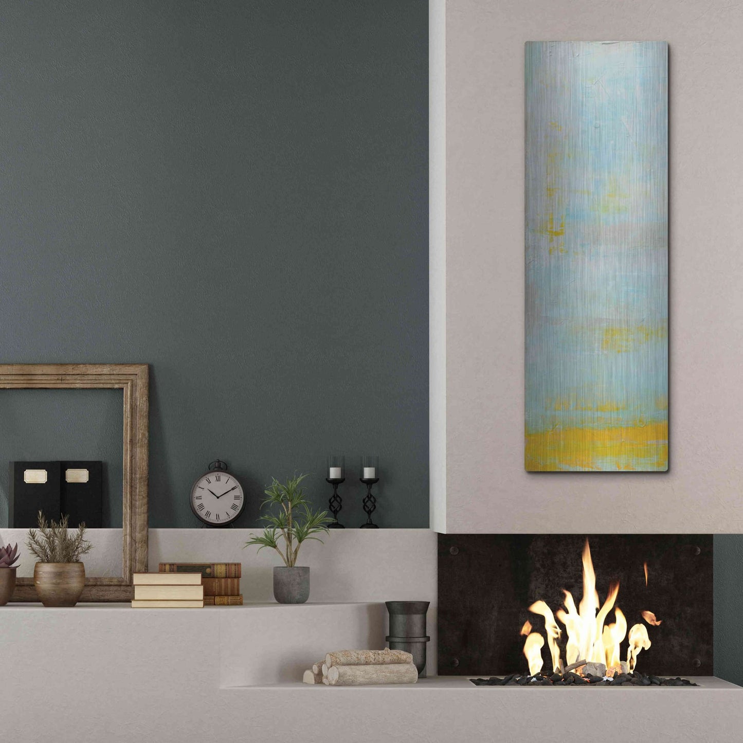 Luxe Metal Art 'New Horizon I' by Erin Ashley, Metal Wall Art,16x48