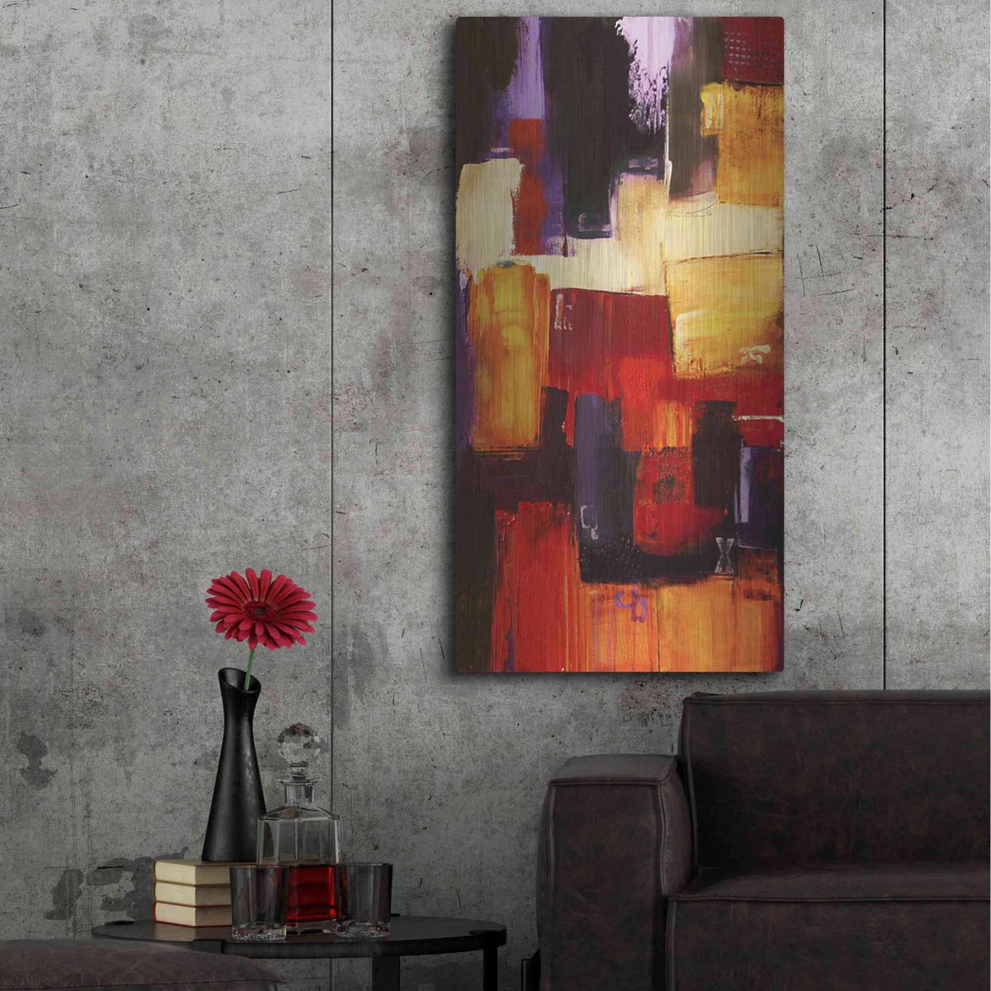 Luxe Metal Art 'Raspberry Beret II' by Erin Ashley, Metal Wall Art,24x48