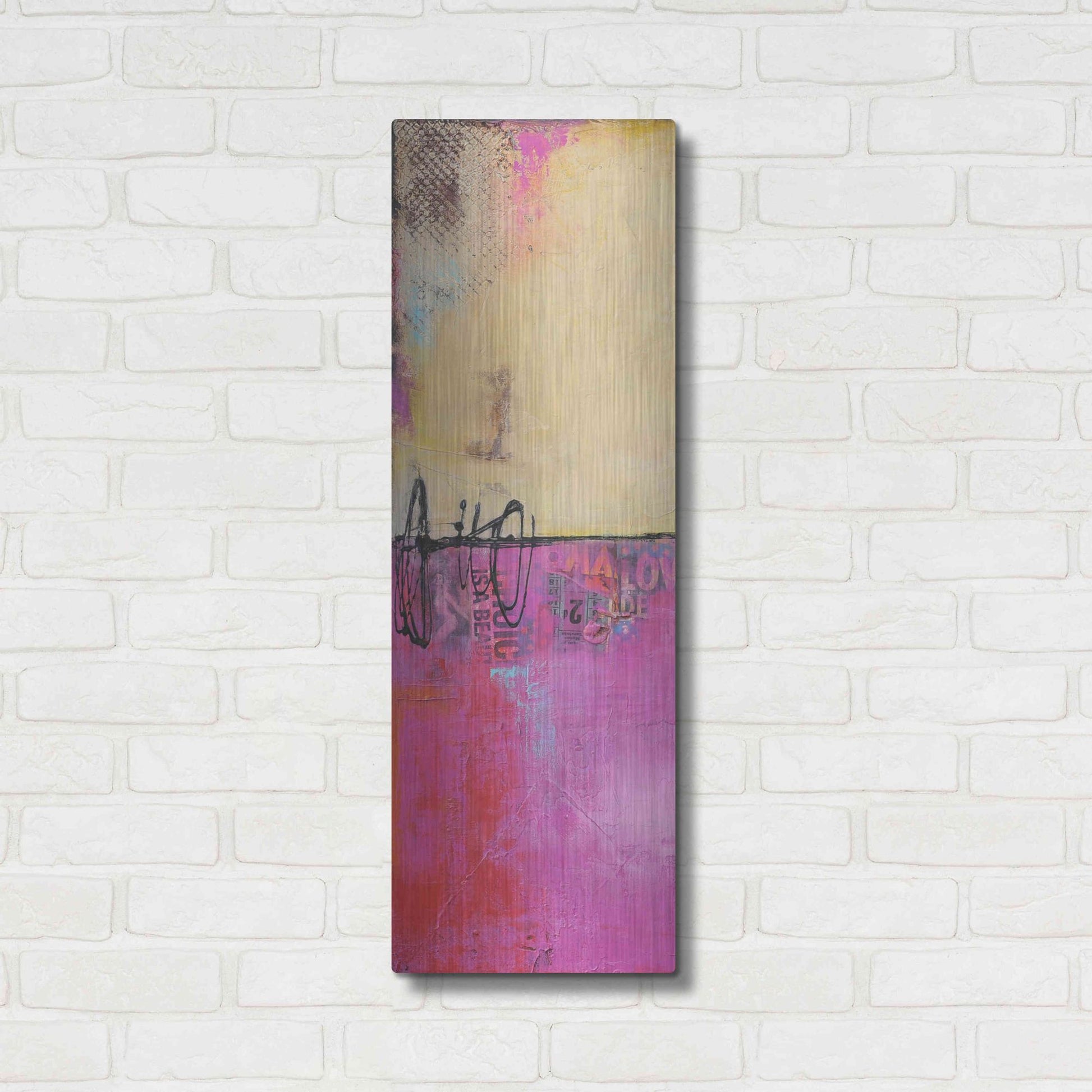 Luxe Metal Art 'Urban Poetry I' by Erin Ashley, Metal Wall Art,12x36