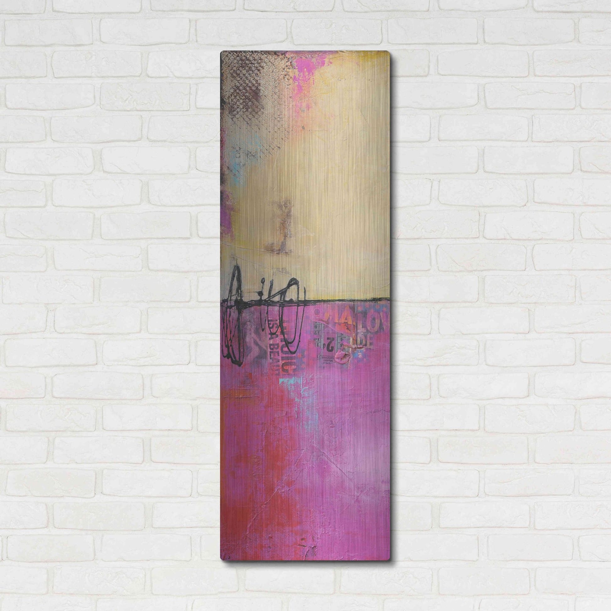 Luxe Metal Art 'Urban Poetry I' by Erin Ashley, Metal Wall Art,16x48