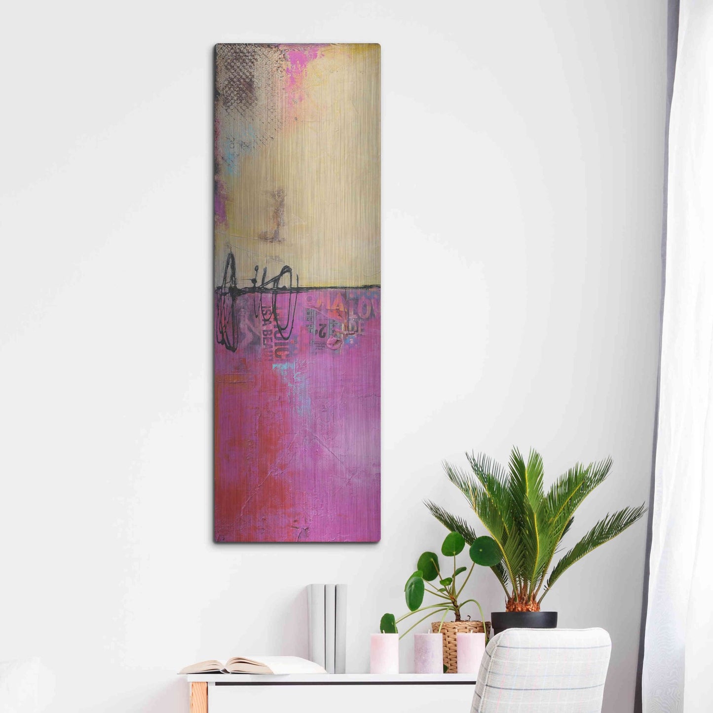 Luxe Metal Art 'Urban Poetry I' by Erin Ashley, Metal Wall Art,16x48