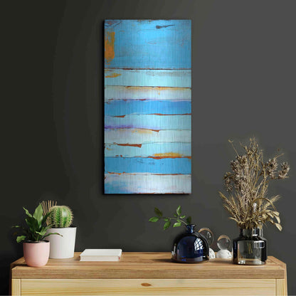 Luxe Metal Art 'Blue Jam I' by Erin Ashley, Metal Wall Art,12x24