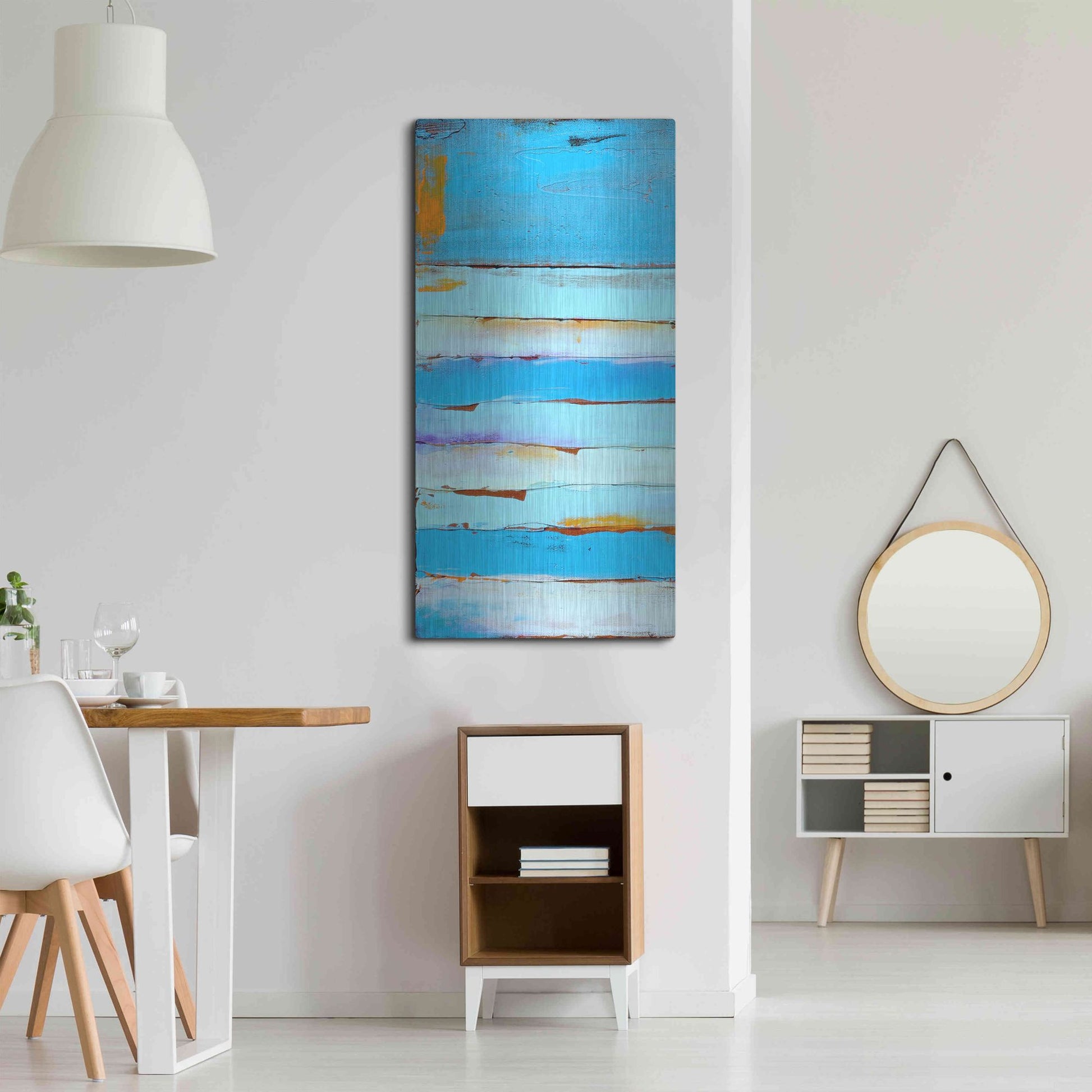 Luxe Metal Art 'Blue Jam I' by Erin Ashley, Metal Wall Art,24x48