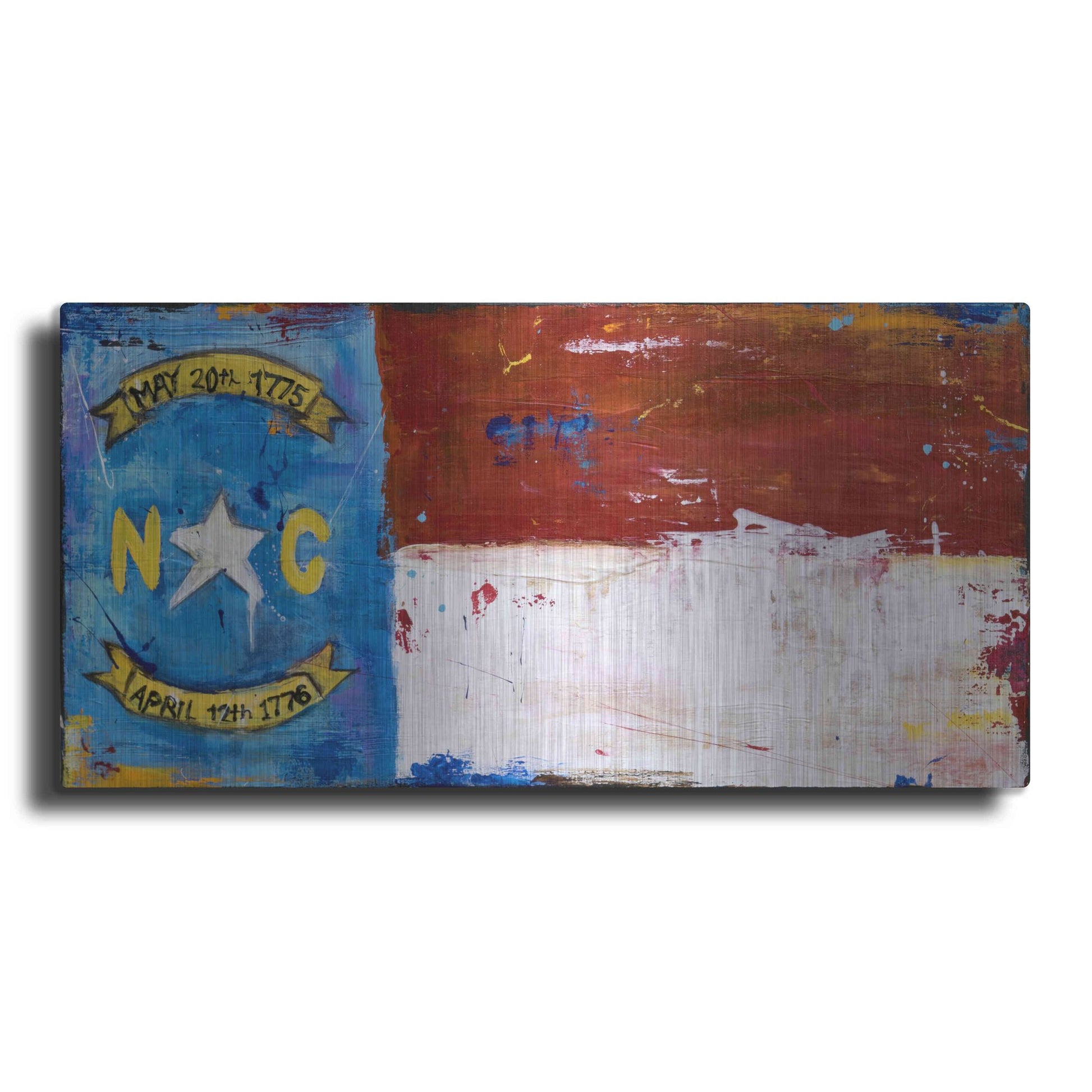 Luxe Metal Art 'NC Flag' by Erin Ashley, Metal Wall Art