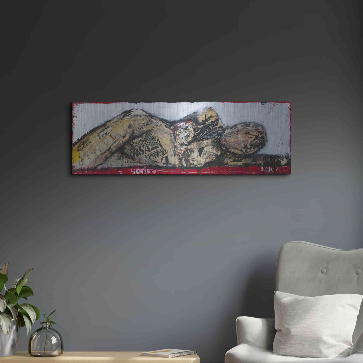 Luxe Metal Art 'One More Night' by Erin Ashley, Metal Wall Art,36x12