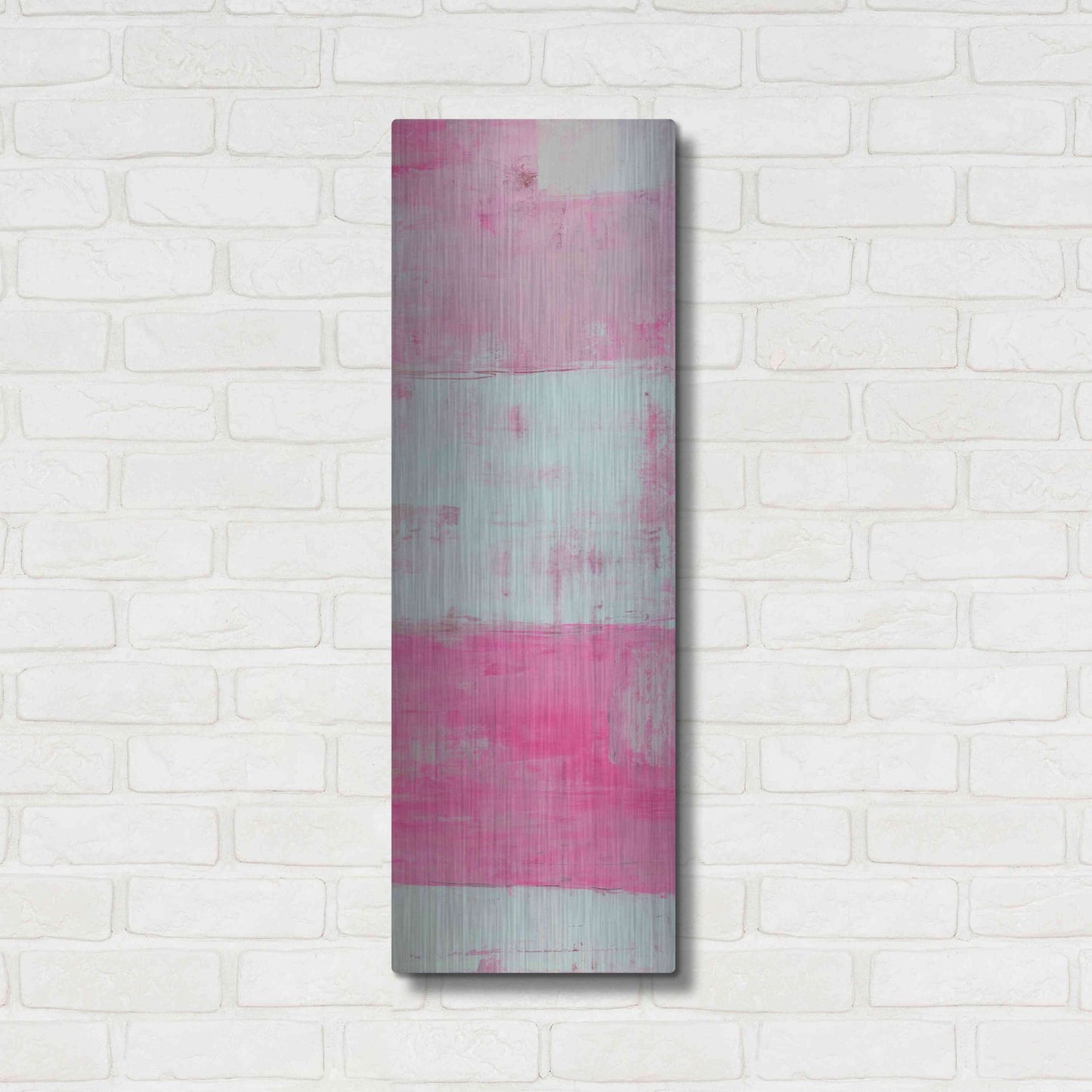 Luxe Metal Art 'Panels in Pink II' by Erin Ashley, Metal Wall Art,12x36