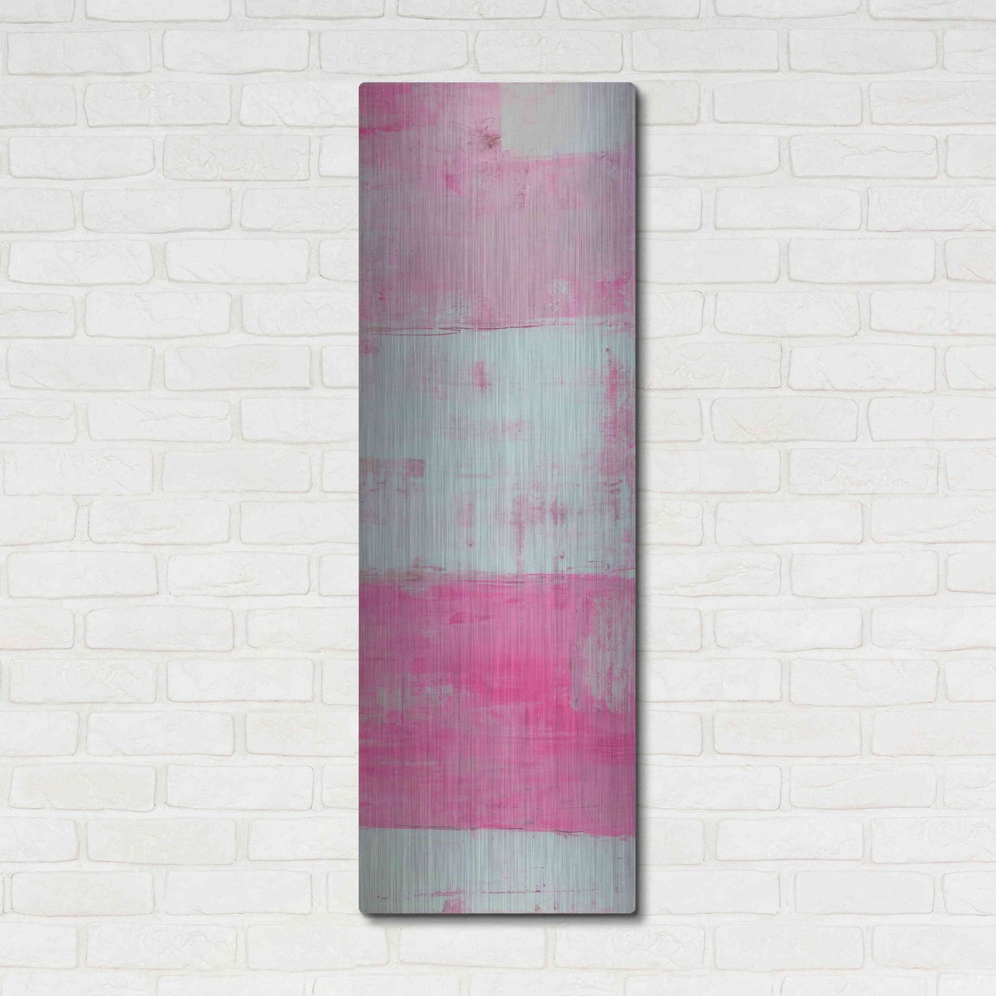 Luxe Metal Art 'Panels in Pink II' by Erin Ashley, Metal Wall Art,16x48