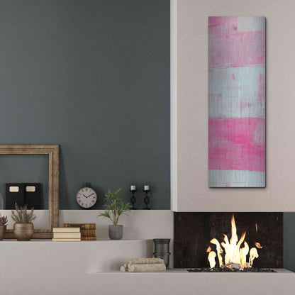 Luxe Metal Art 'Panels in Pink II' by Erin Ashley, Metal Wall Art,16x48