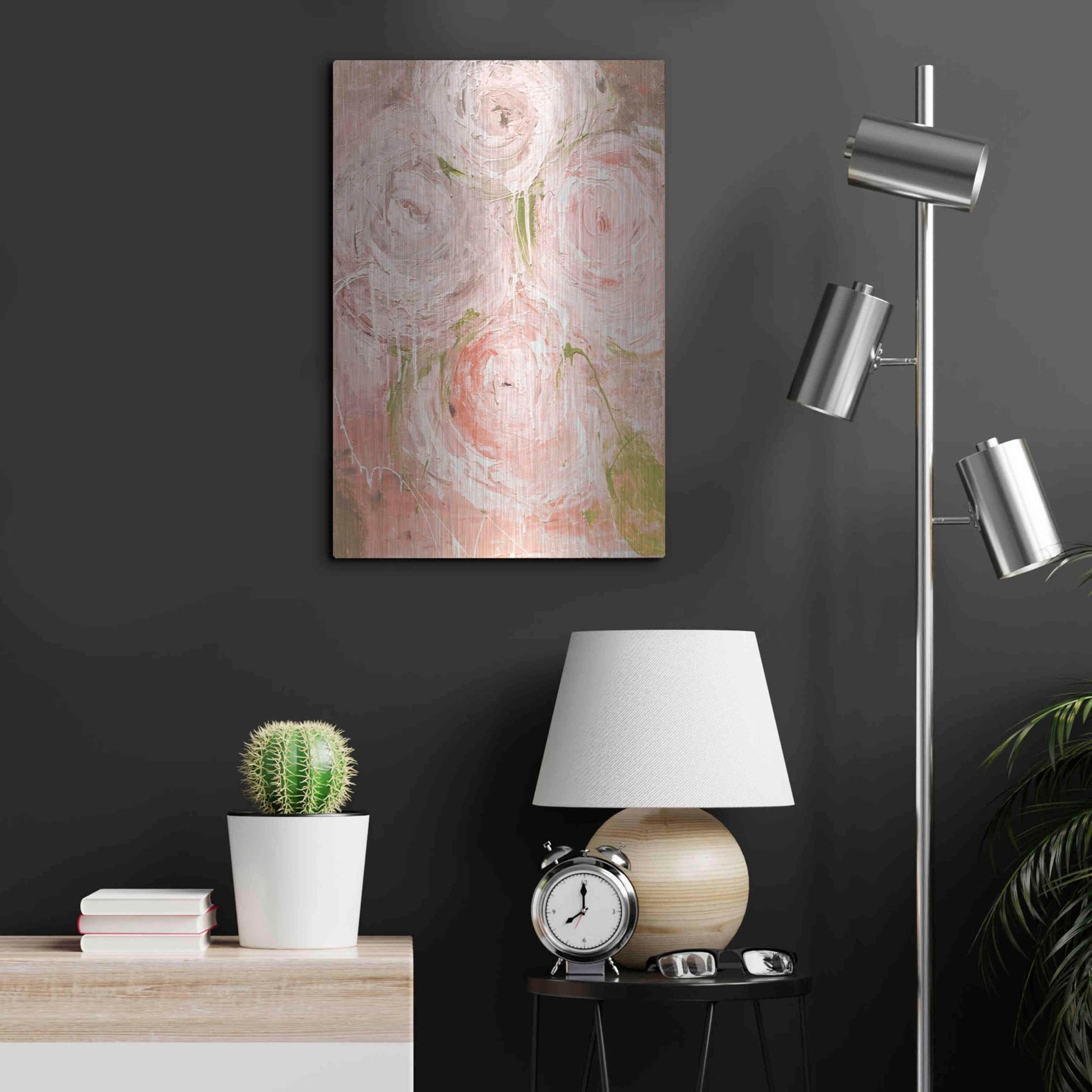 Luxe Metal Art 'Vintage Rose' by Erin Ashley, Metal Wall Art,16x24