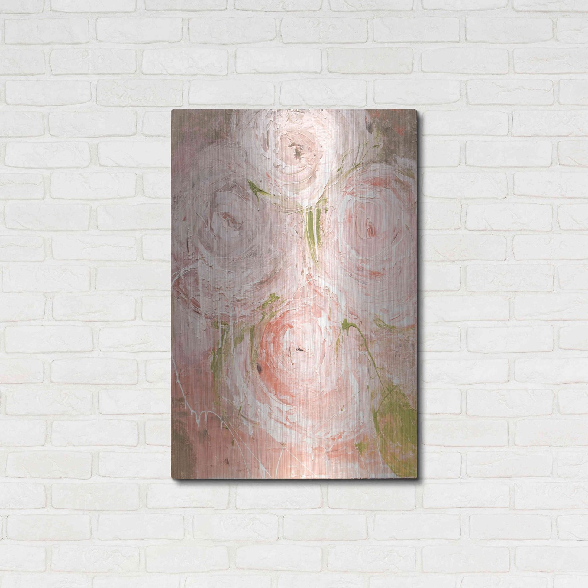 Luxe Metal Art 'Vintage Rose' by Erin Ashley, Metal Wall Art,24x36