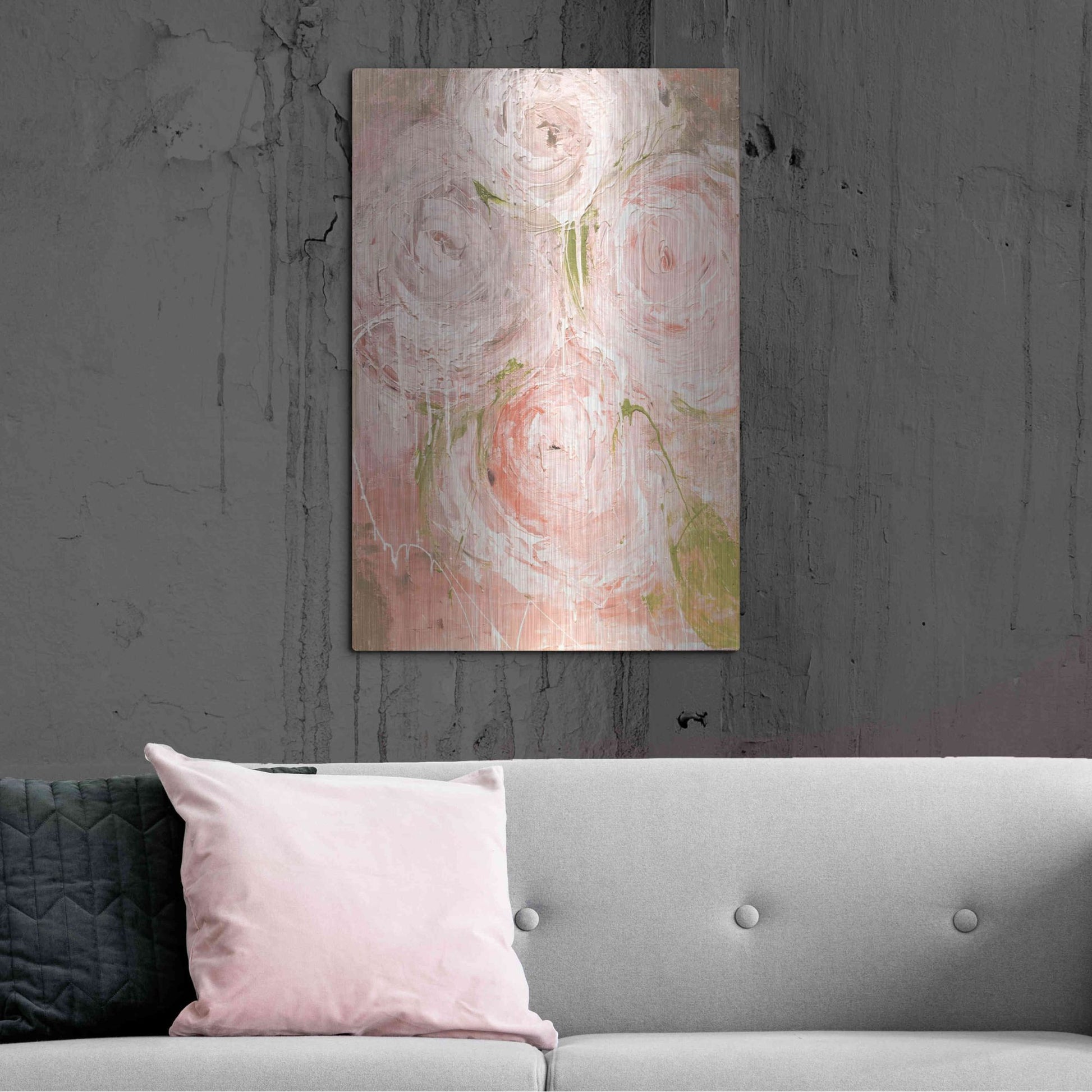 Luxe Metal Art 'Vintage Rose' by Erin Ashley, Metal Wall Art,24x36