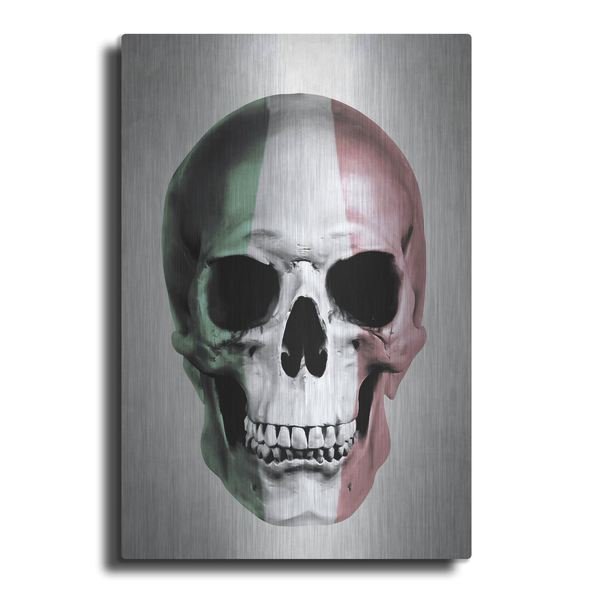 'Italian Skull Grey' by Nicklas Gustafsson – Metal Wall Art
