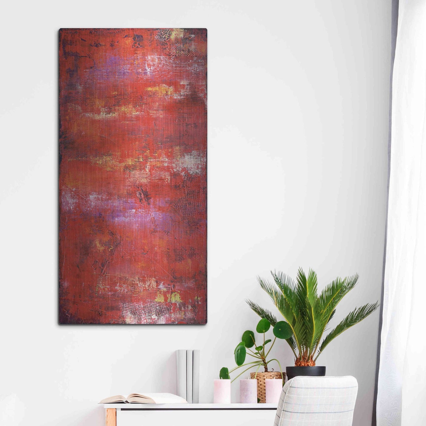 Luxe Metal Art 'Red Door II' by Erin Ashley, Metal Wall Art,24x48