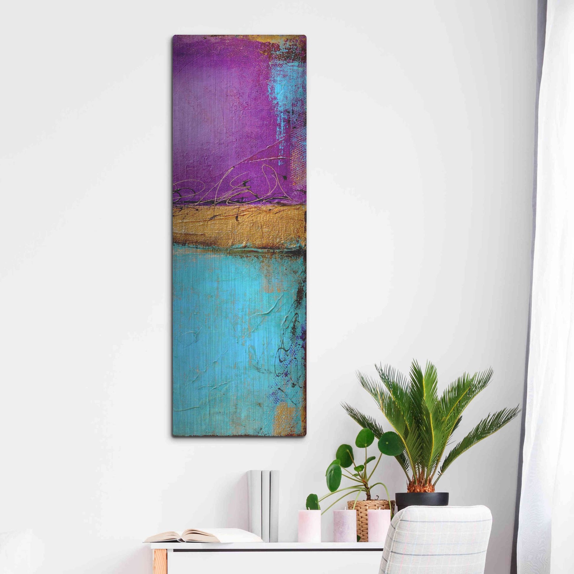 Luxe Metal Art 'Jewel of the Nile II' by Erin Ashley, Metal Wall Art,16x48