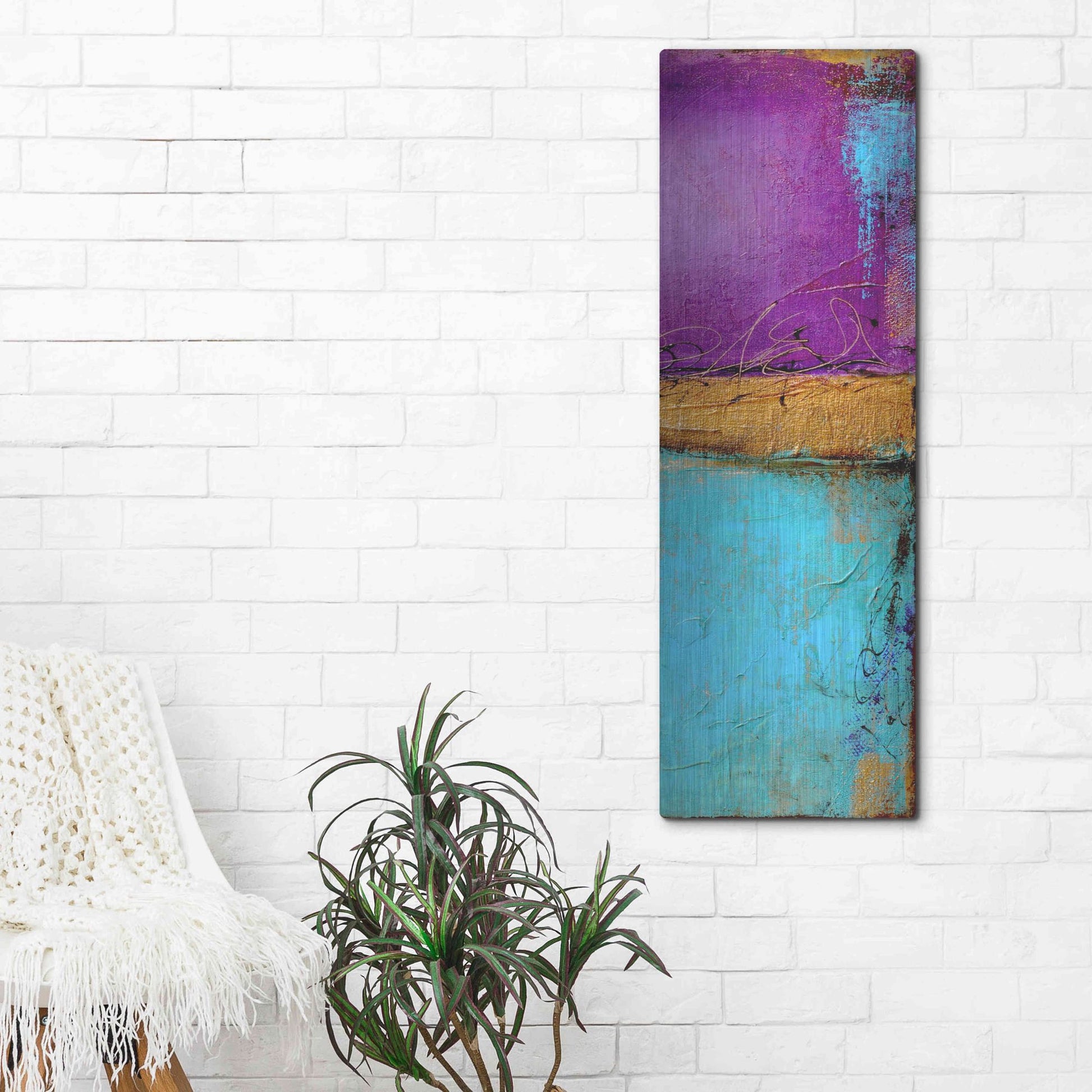 Luxe Metal Art 'Jewel of the Nile II' by Erin Ashley, Metal Wall Art,16x48