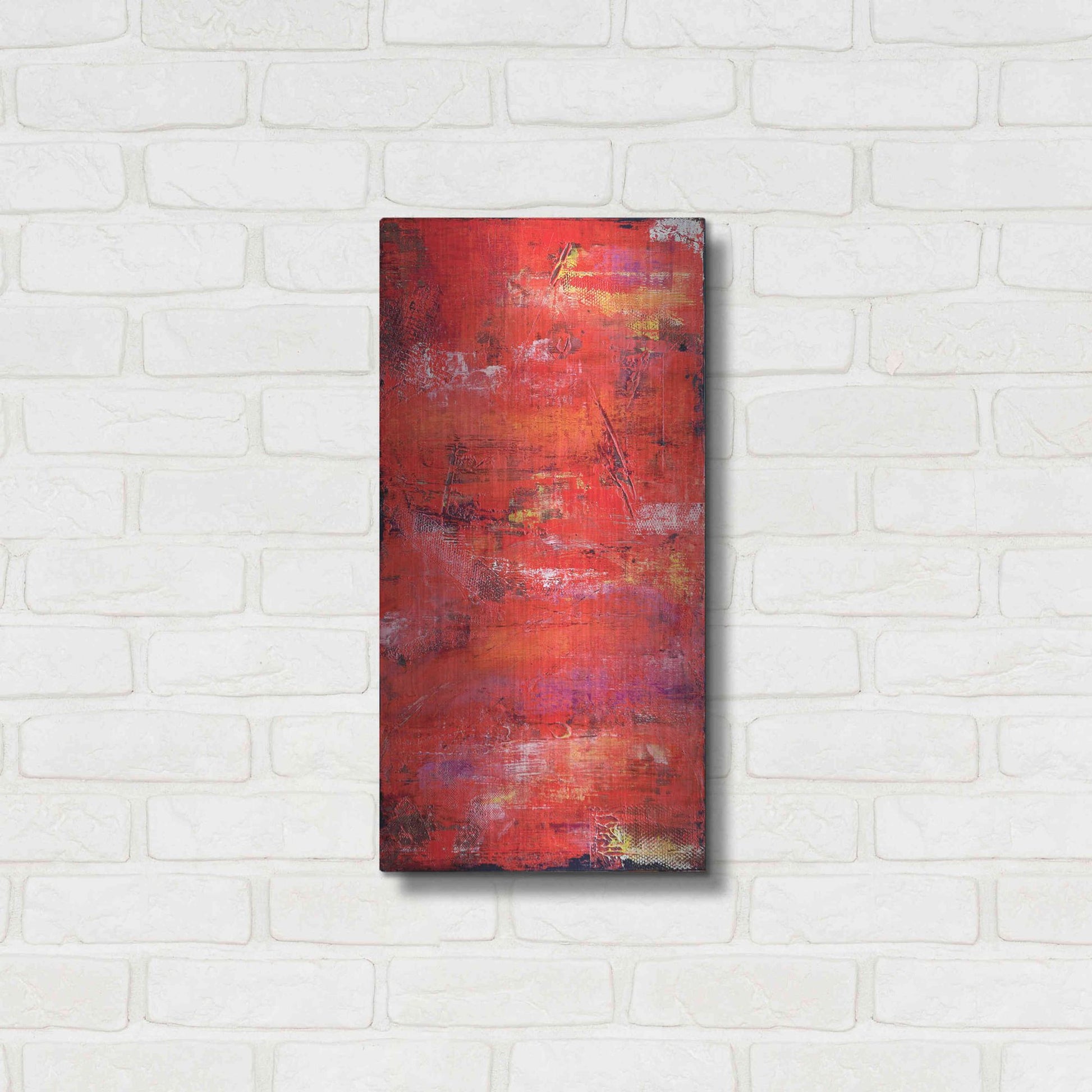 Luxe Metal Art 'Red Door I' by Erin Ashley, Metal Wall Art,12x24