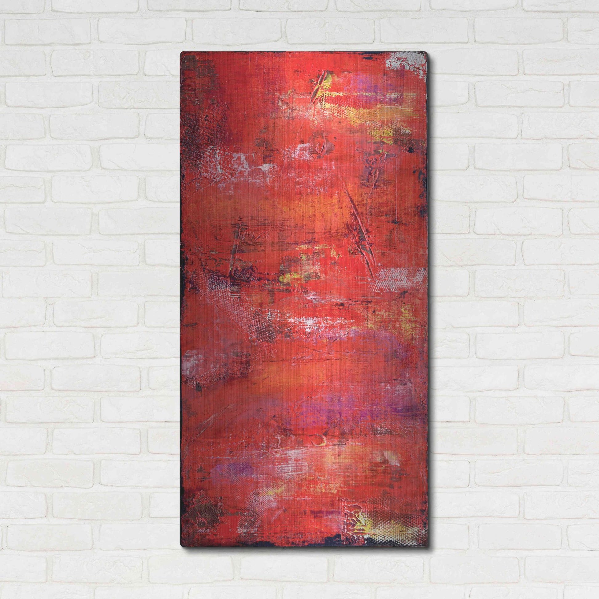 Luxe Metal Art 'Red Door I' by Erin Ashley, Metal Wall Art,24x48