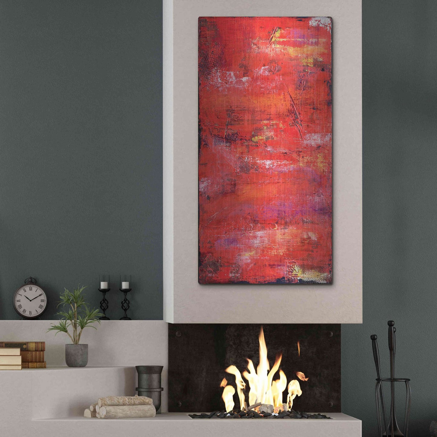 Luxe Metal Art 'Red Door I' by Erin Ashley, Metal Wall Art,24x48