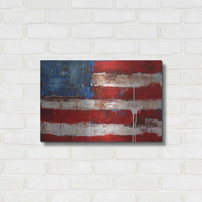 Luxe Metal Art 'Ashley American Flag' by Erin Ashley, Metal Wall Art,24x16