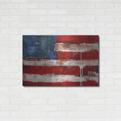 Luxe Metal Art 'Ashley American Flag' by Erin Ashley, Metal Wall Art,36x24