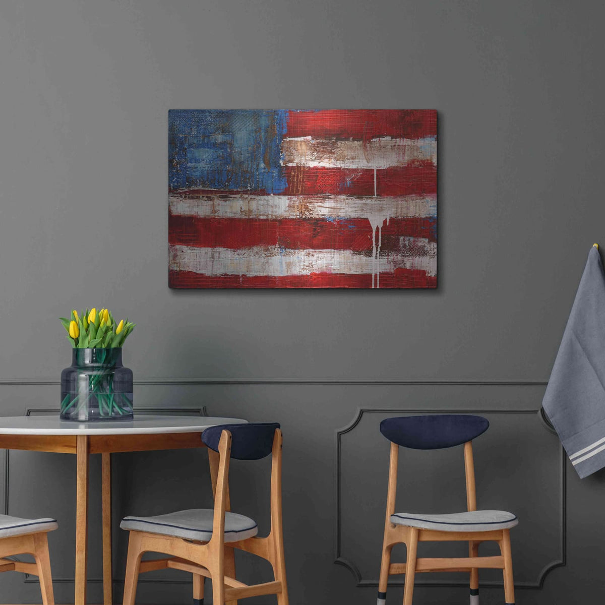 'Ashley American Flag' by Erin Ashley – Metal Wall Art, 36x24 room view