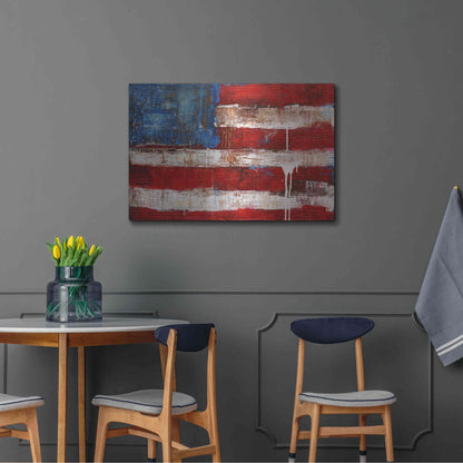 Luxe Metal Art 'Ashley American Flag' by Erin Ashley, Metal Wall Art,36x24