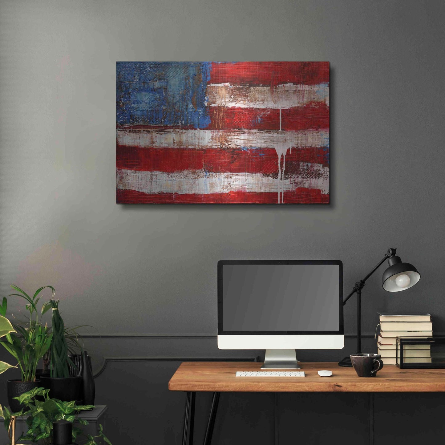 Luxe Metal Art 'Ashley American Flag' by Erin Ashley, Metal Wall Art,36x24