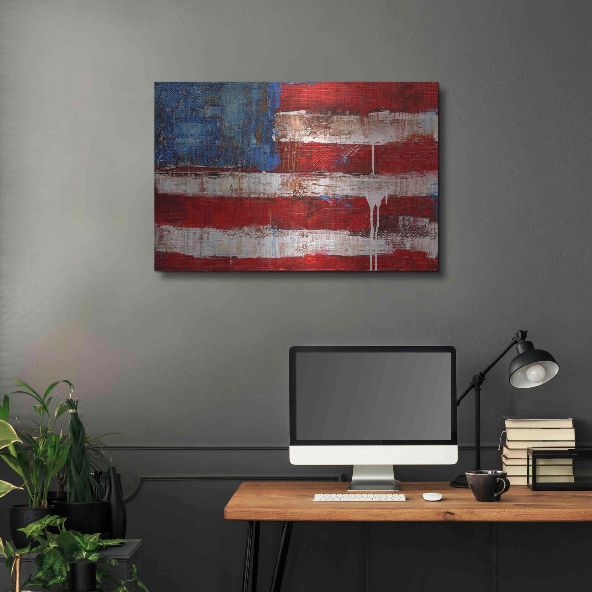 Luxe Metal Art 'Ashley American Flag' by Erin Ashley, Metal Wall Art,36x24