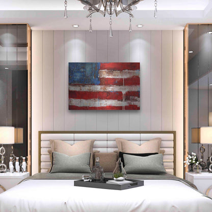 Luxe Metal Art 'Ashley American Flag' by Erin Ashley, Metal Wall Art,36x24