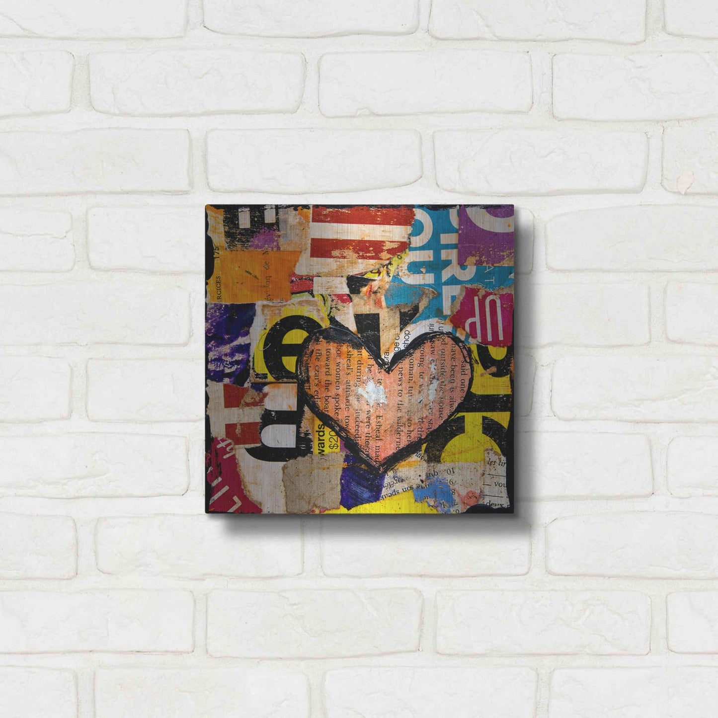 Luxe Metal Art 'Mixed Luv' by Erin Ashley, Metal Wall Art,12x12