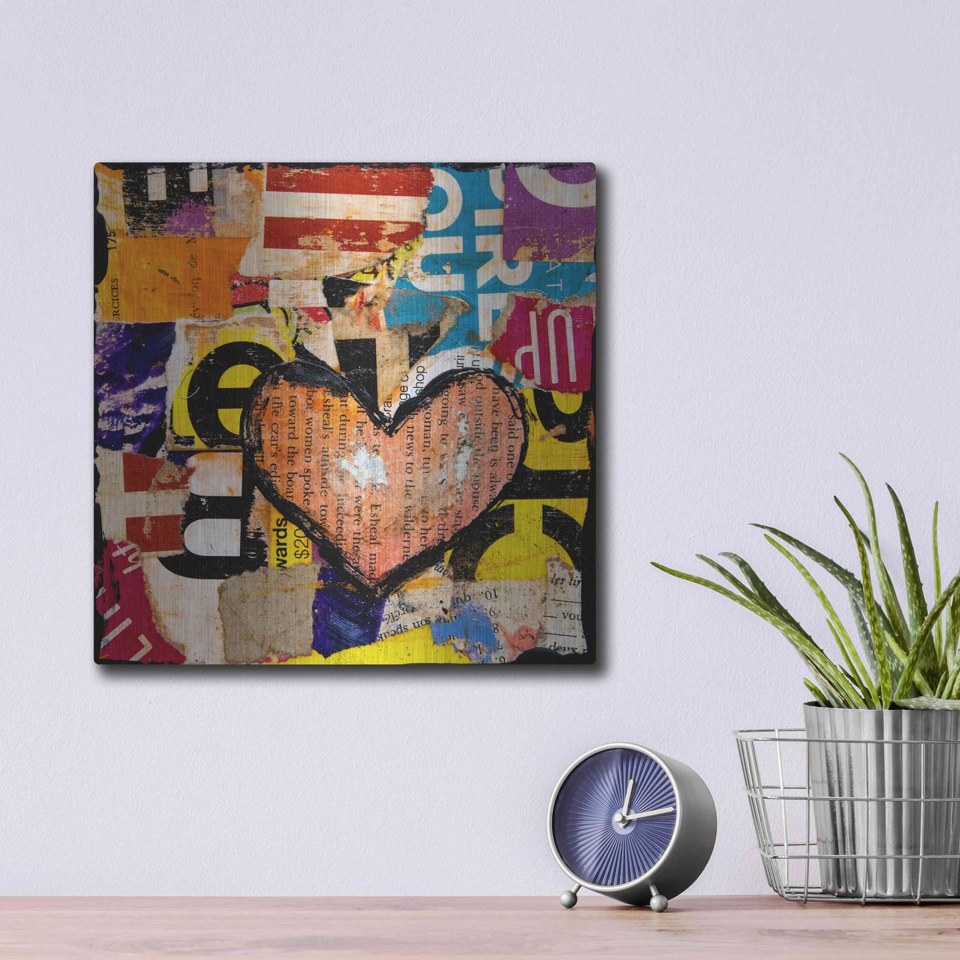 Luxe Metal Art 'Mixed Luv' by Erin Ashley, Metal Wall Art,12x12
