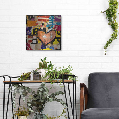 Luxe Metal Art 'Mixed Luv' by Erin Ashley, Metal Wall Art,12x12