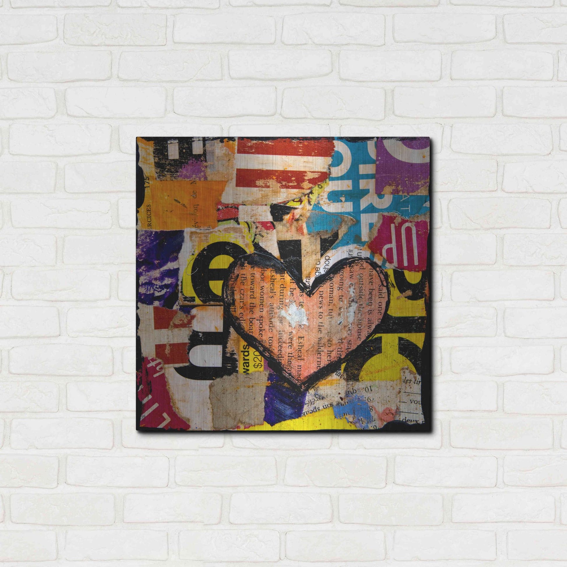 Luxe Metal Art 'Mixed Luv' by Erin Ashley, Metal Wall Art,24x24