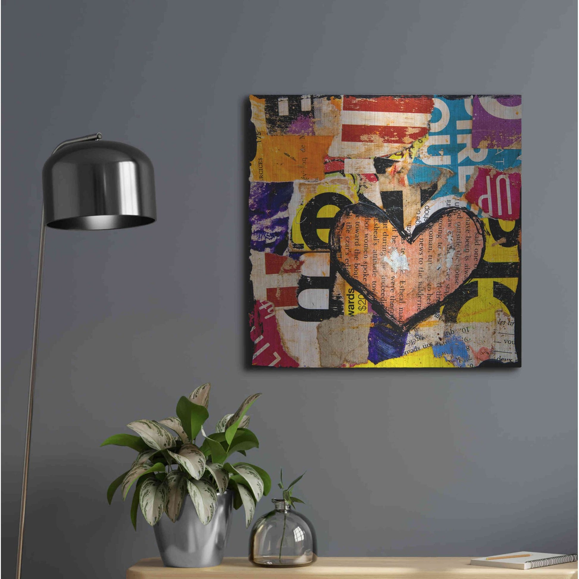 Luxe Metal Art 'Mixed Luv' by Erin Ashley, Metal Wall Art,24x24