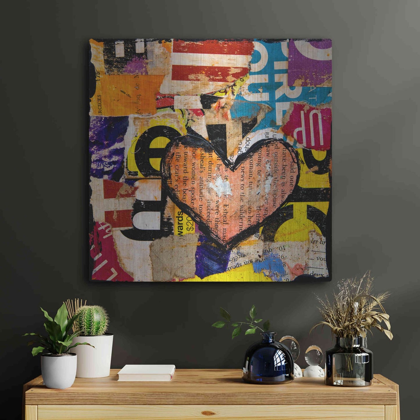 Luxe Metal Art 'Mixed Luv' by Erin Ashley, Metal Wall Art,24x24