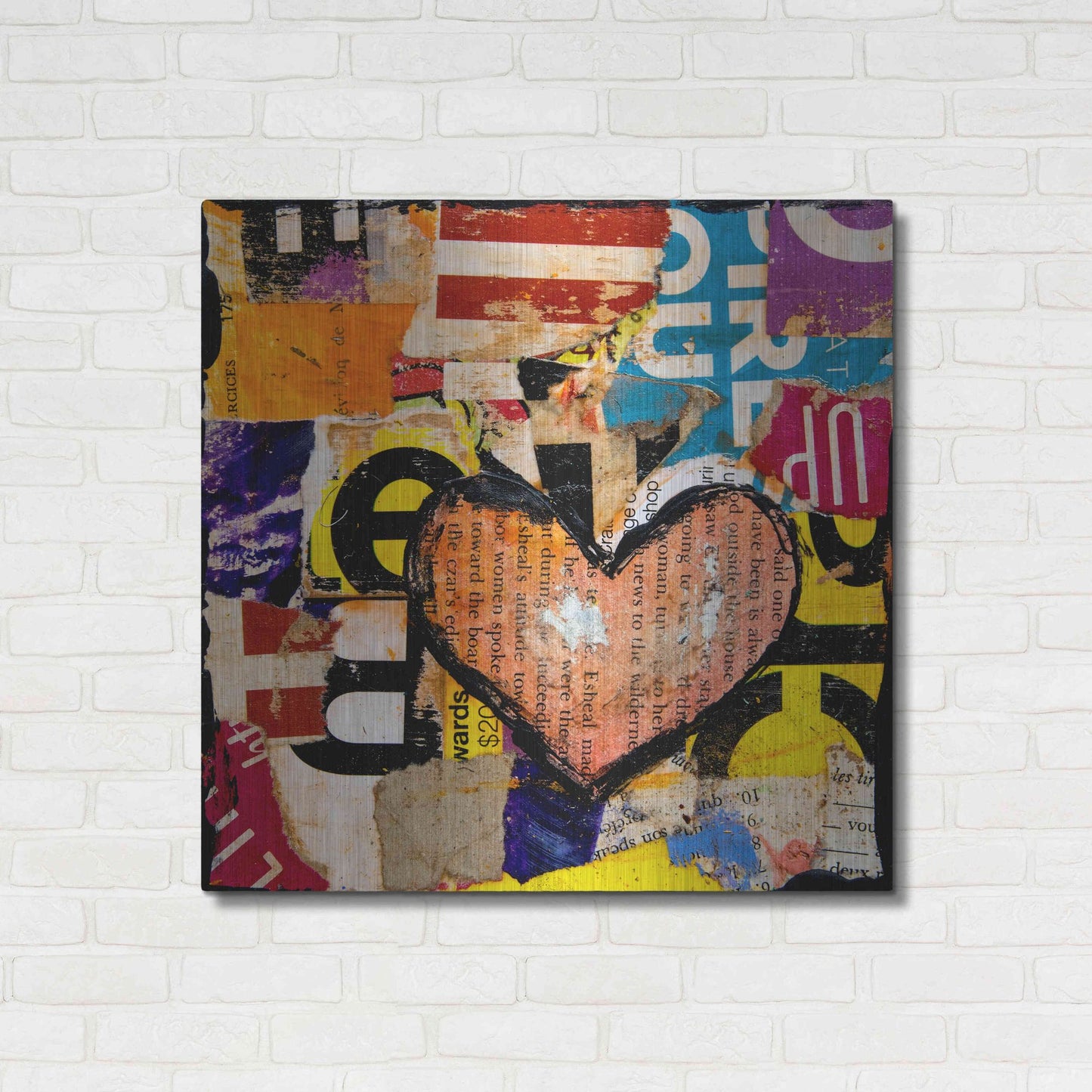 Luxe Metal Art 'Mixed Luv' by Erin Ashley, Metal Wall Art,36x36