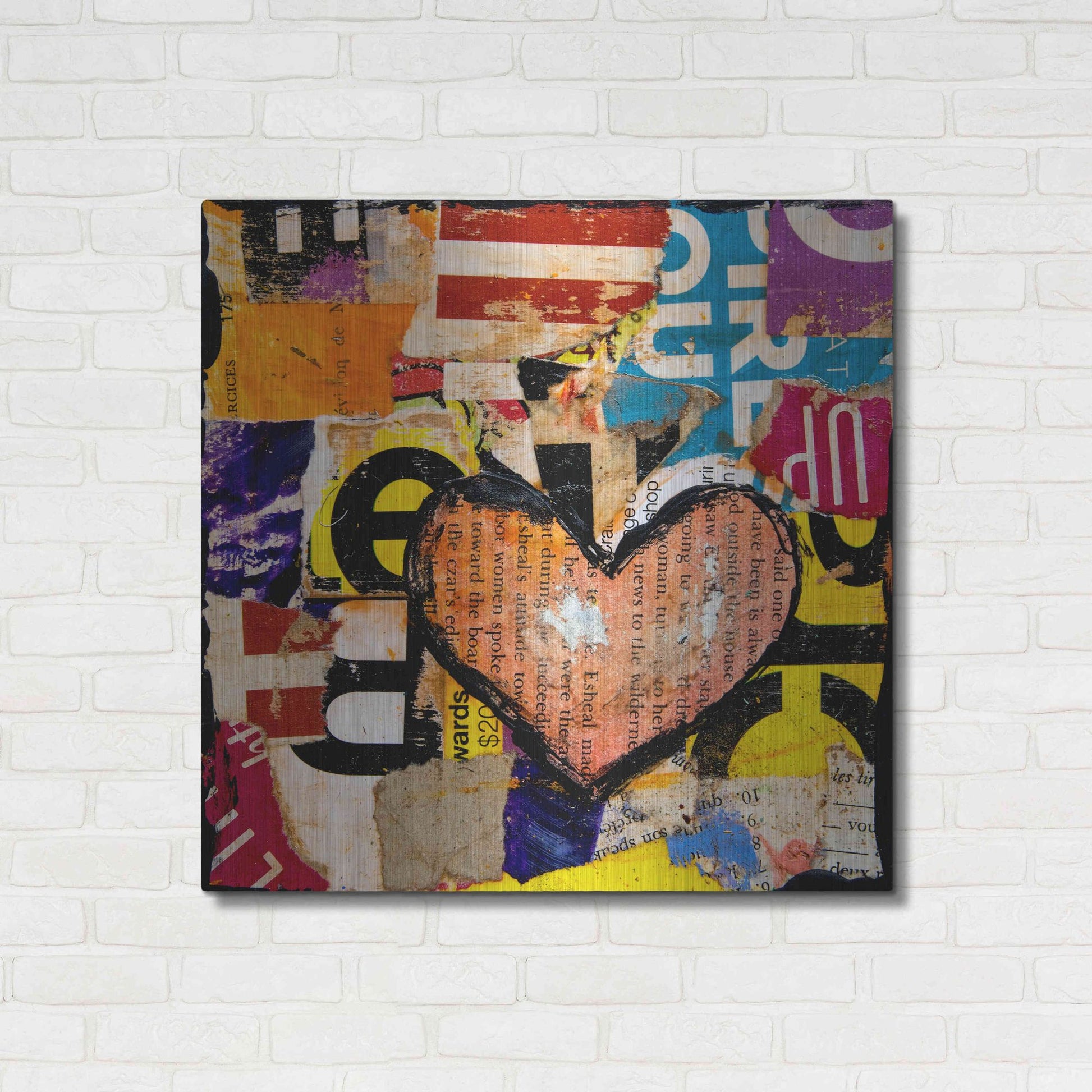 Luxe Metal Art 'Mixed Luv' by Erin Ashley, Metal Wall Art,36x36