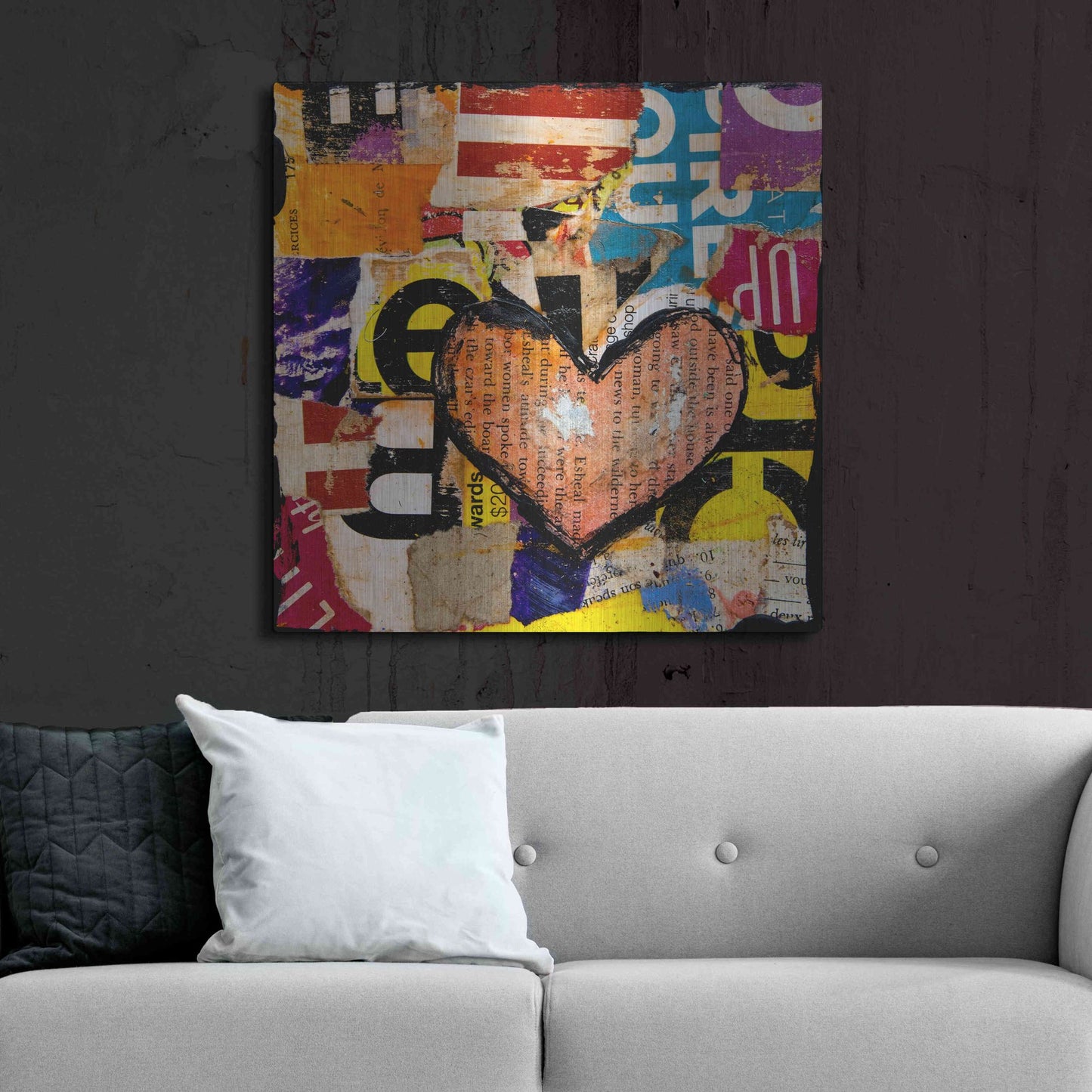 Luxe Metal Art 'Mixed Luv' by Erin Ashley, Metal Wall Art,36x36