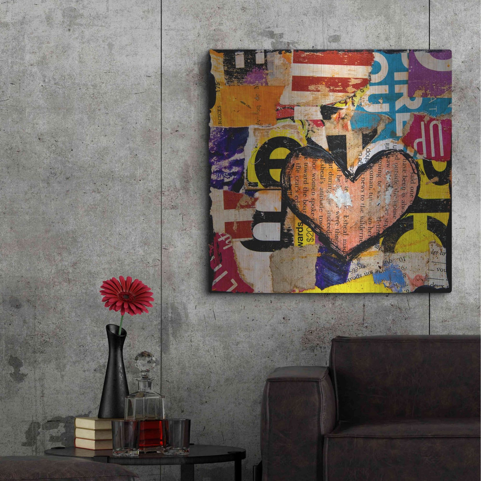 Luxe Metal Art 'Mixed Luv' by Erin Ashley, Metal Wall Art,36x36