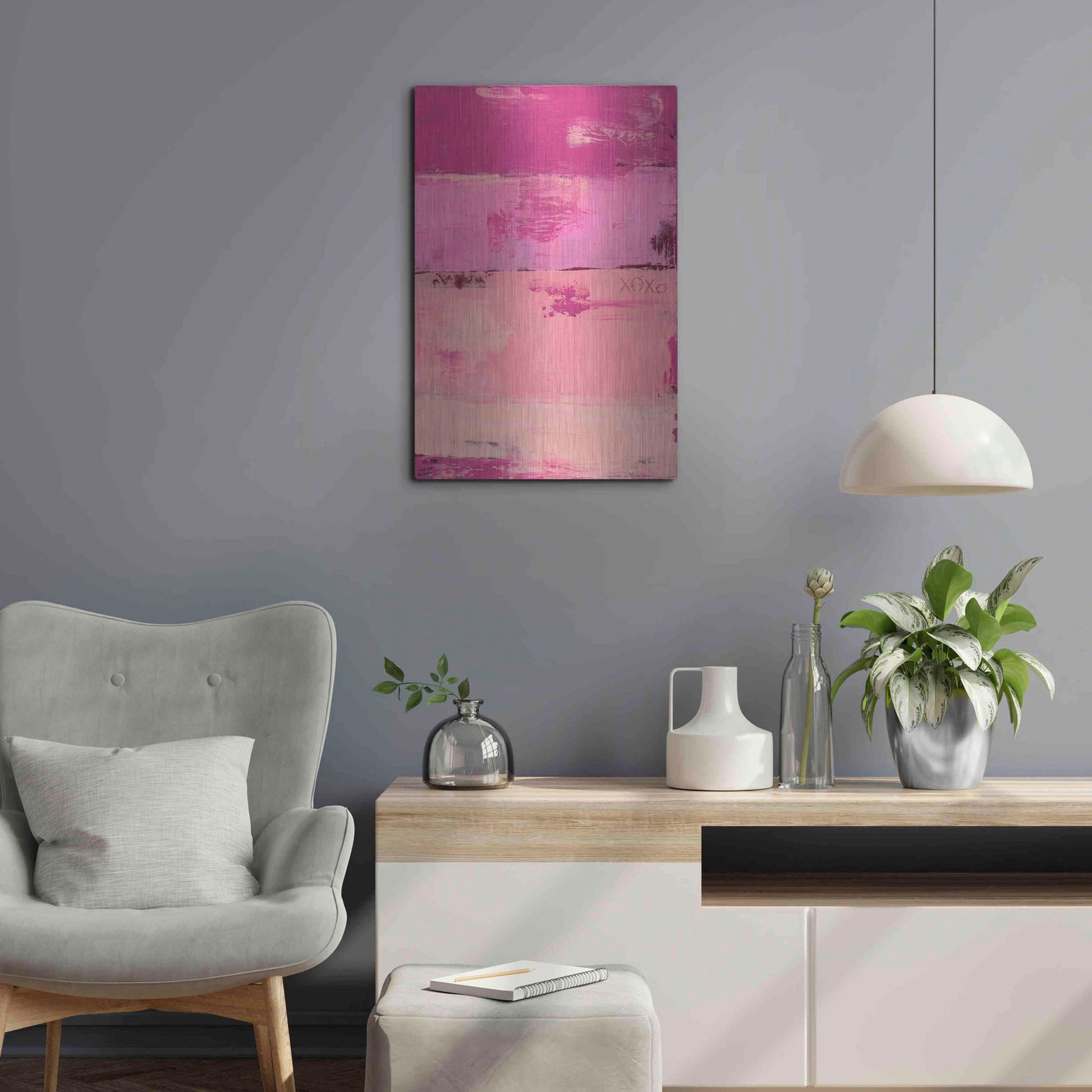 Luxe Metal Art 'Sweet Heart Hotel II' by Erin Ashley, Metal Wall Art,16x24