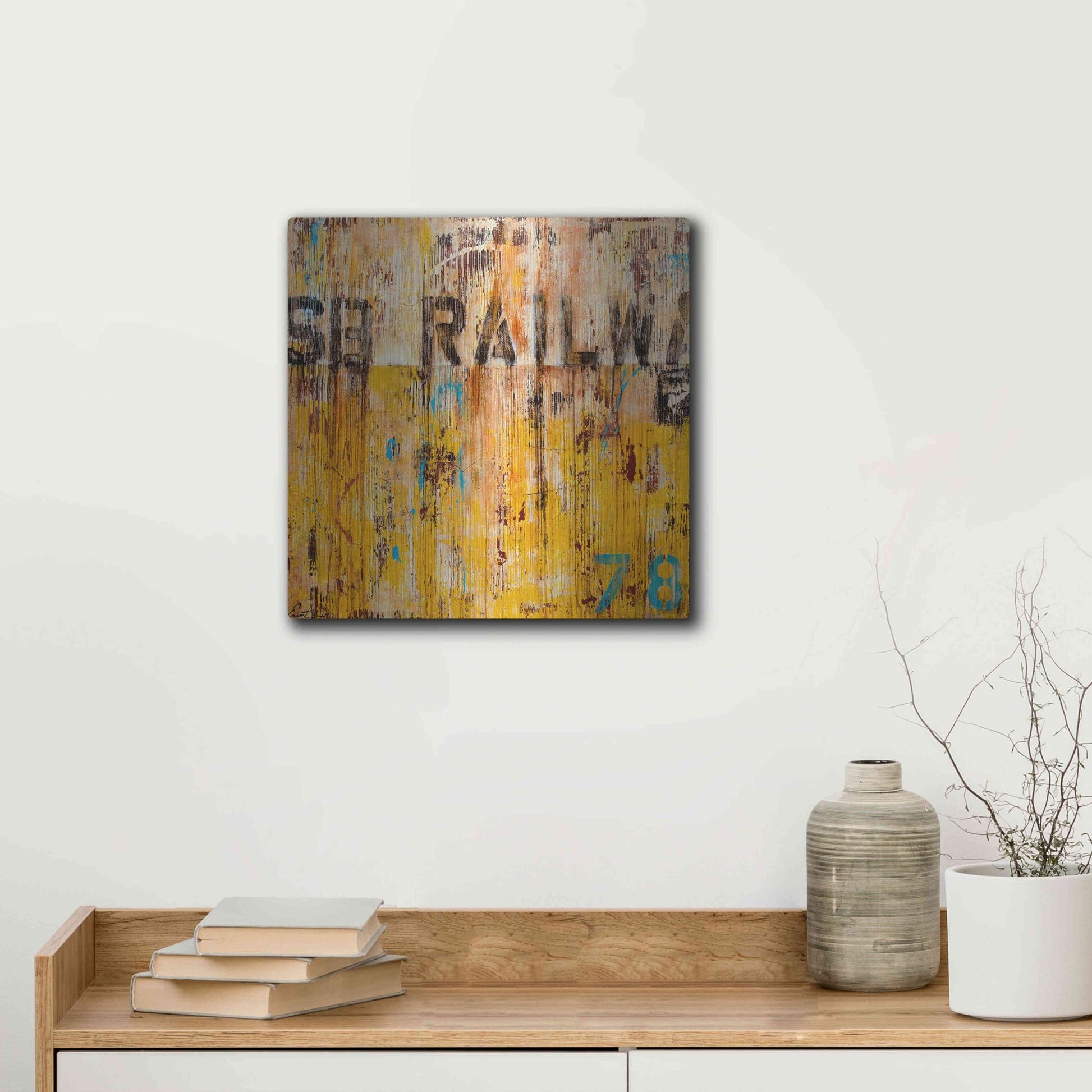 Luxe Metal Art 'Southbound Railway' by Erin Ashley, Metal Wall Art,12x12