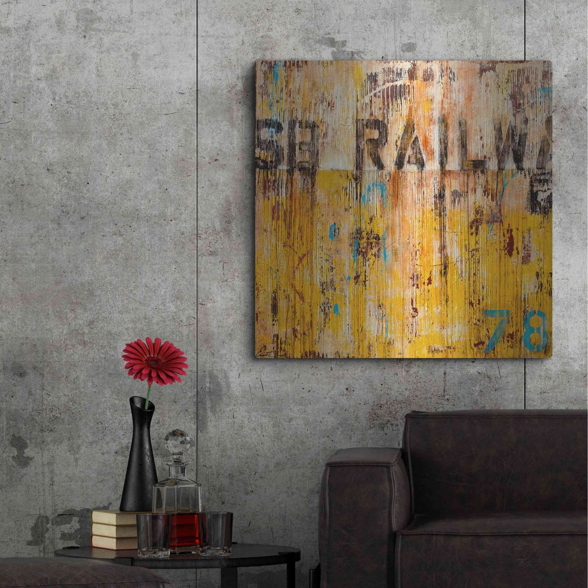 Luxe Metal Art 'Southbound Railway' by Erin Ashley, Metal Wall Art,36x36