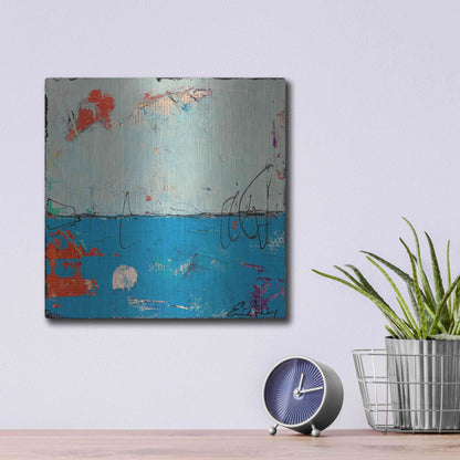 Luxe Metal Art 'Blue Bound' by Erin Ashley, Metal Wall Art,12x12