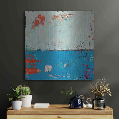 Luxe Metal Art 'Blue Bound' by Erin Ashley, Metal Wall Art,24x24