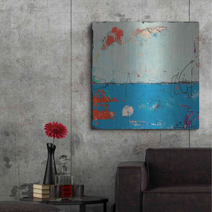 Luxe Metal Art 'Blue Bound' by Erin Ashley, Metal Wall Art,36x36